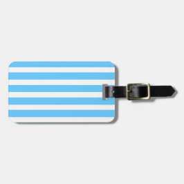 Sky Blue and White Cabana Stripes  Bagagebricka