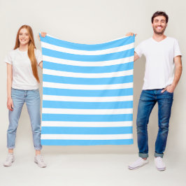 Sky Blue and White Cabana Stripes  Fleecefilt