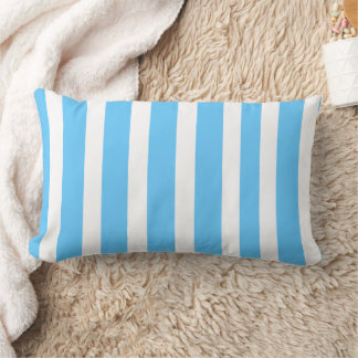 Sky Blue and White Cabana Stripes  Lumbarkudde