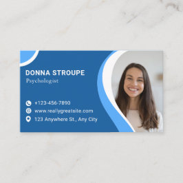 Sky Blue and White Modern Psychologist Visitkort