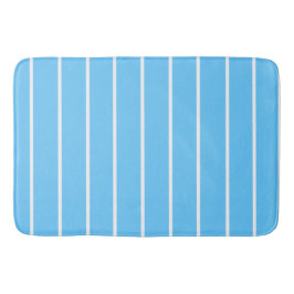 Sky Blue and White Summer Stripes Badrumsmatta