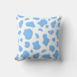 Sky Blue Cow Print Decorative Pillow Kudde