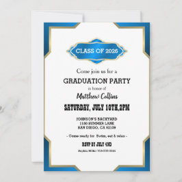 Sky Blue Graduation Invitation Inbjudningar
