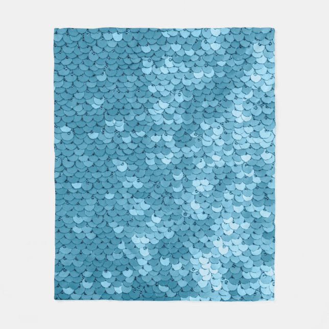 Sky blue shiny fabric with sequins, abstract backg fleecefilt (Framsidan)