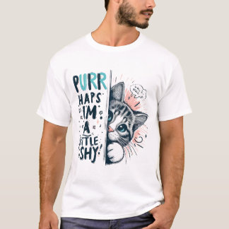 Sky Cat Peeking Illustration T Shirt
