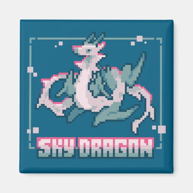Sky Dragon, pixel art Magnet (Framsidan)