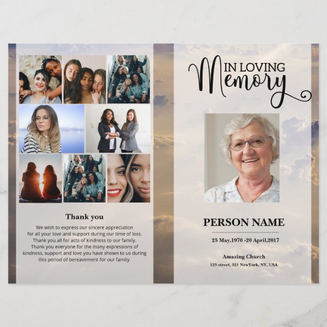Sky Funeral Program template (Framsida)