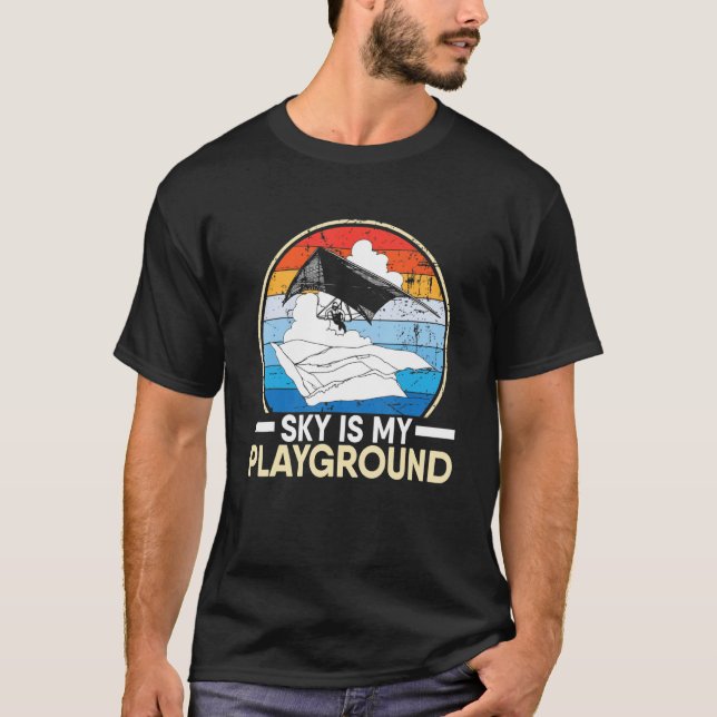 Sky Is My Playground Tandem Flight Paragliders T Shirt (Framsida)