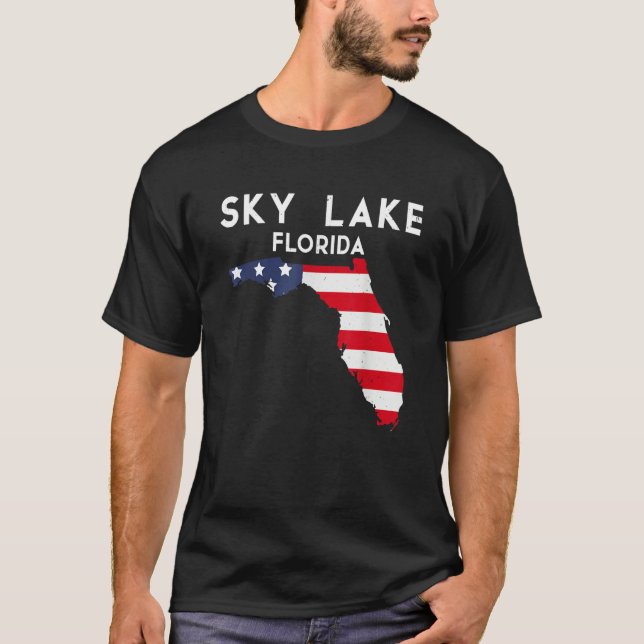 Sky Lake Florida USA State America Travel Floridia T Shirt (Framsida)
