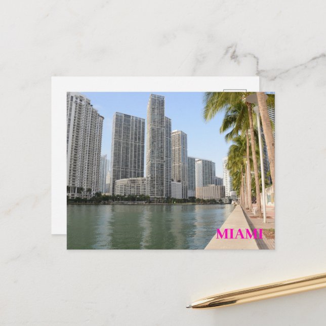 Sky Palms Buildings Ocean Miami Florida resa  Vykort (Fram/Back In Situ)