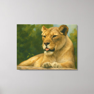 Skybound Grace - Lioness i Ledge Canvastryck