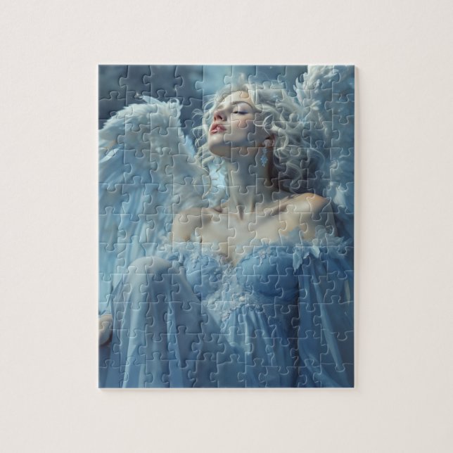 Skybunden tystnad: Angel från Midnight Veil Pussel (Vertikal)