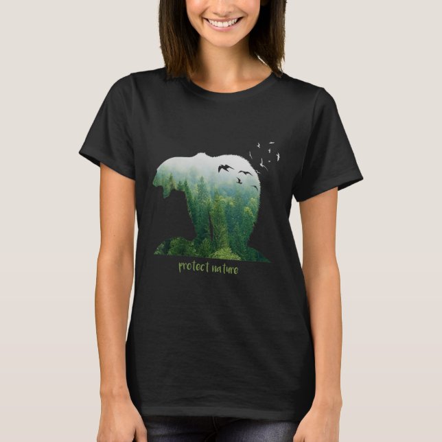 Skydd av kvinnans naturmiljö t shirt (Framsida)