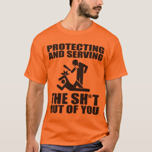 Skydd och portion skiten ut ur dig t-shirt
