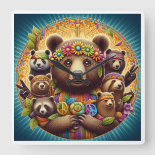 Skydda alla djur fyrkantig klocka