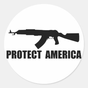 Skydda American Sticker Runt Klistermärke