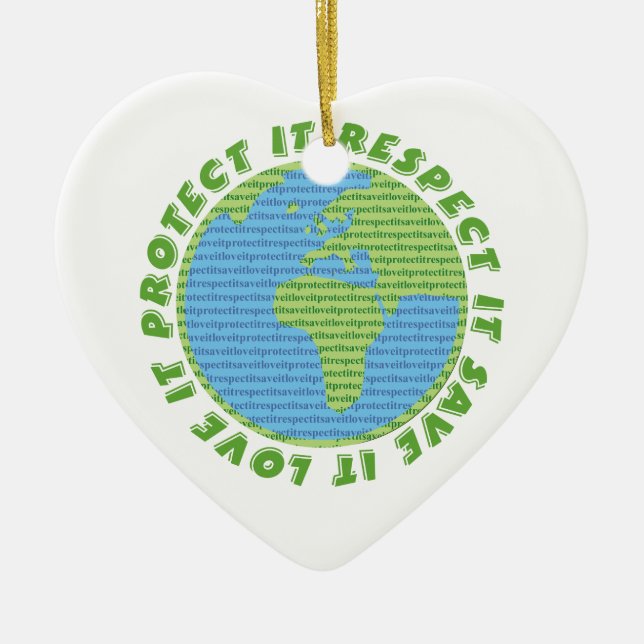 Skydda anpassningsbarnas ornament på Earth Day Kär (Framsidan)
