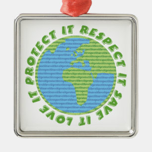 Skydda anpassningsbarnas ornament på Earth Day Kär