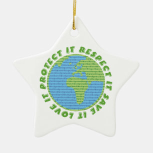 Skydda anpassningsbarnas ornament på Earth Day Kär