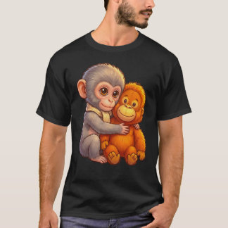 Skydda Babyapa Slå Baby Makak Huggande T Shirt