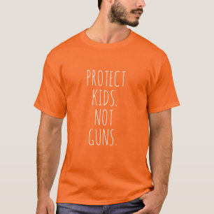 Skydda barn Ej vapen orange, handskriven T Shirt