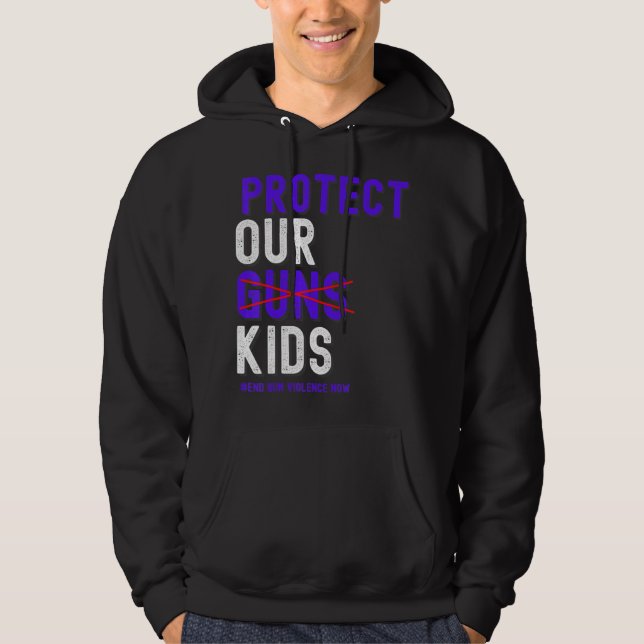 Skydda barn, inte vapen Orange Slut på vapenvåld Hoodie (Framsida)