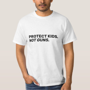 Skydda barn Inte vapen Svart text minimalistisk mo T Shirt