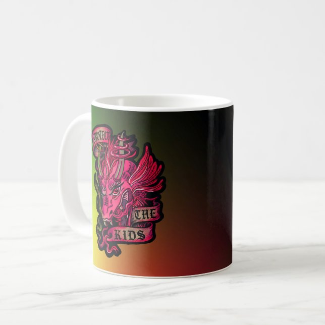 Skydda Barnen Drakmugg, Fantasy Drake Kaffer Kaffemugg (Framsida vänster)
