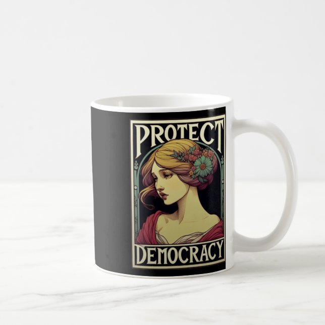 Skydda demokrati, feministisk aktivist konst för S Kaffemugg (Höger)