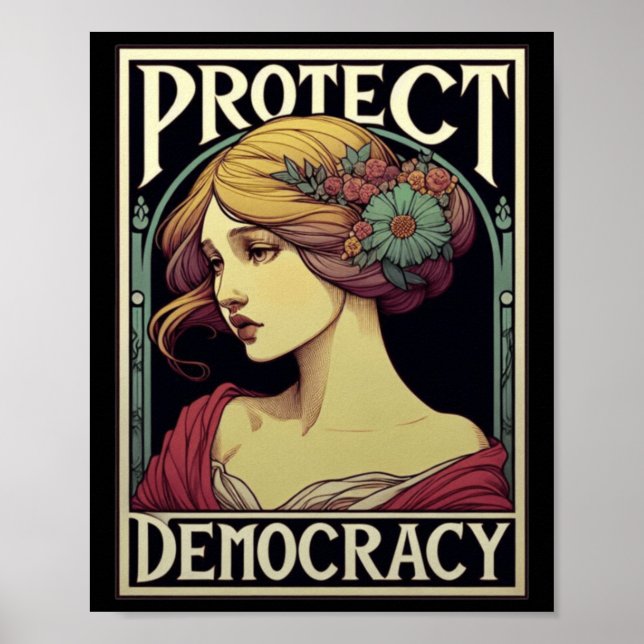 Skydda demokrati, feministisk aktivist konst för S Poster (Framsidan)