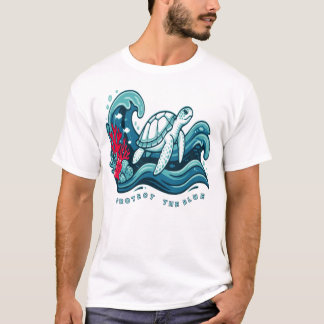 Skydda Den Blå Havssköldpaddan Oceanen Bevarande T Shirt