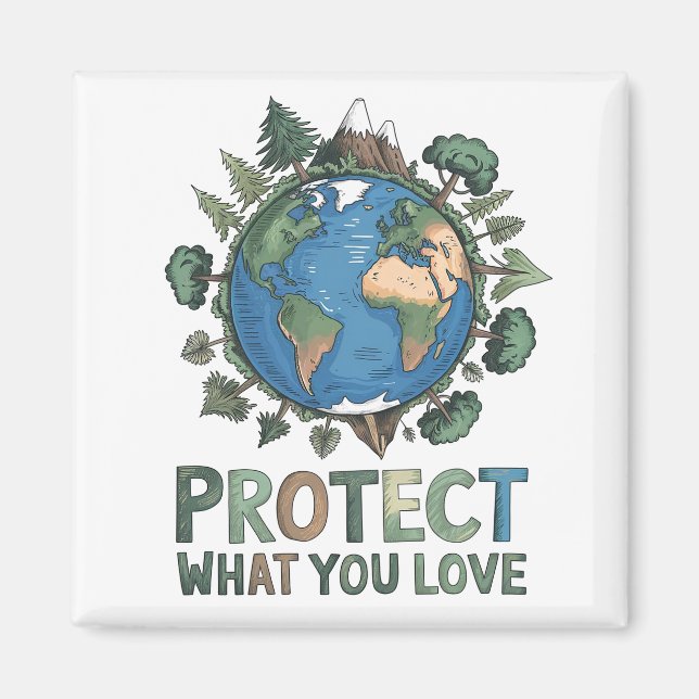 Skydda det du Kärlek' miljödesign Magnet (Framsidan)