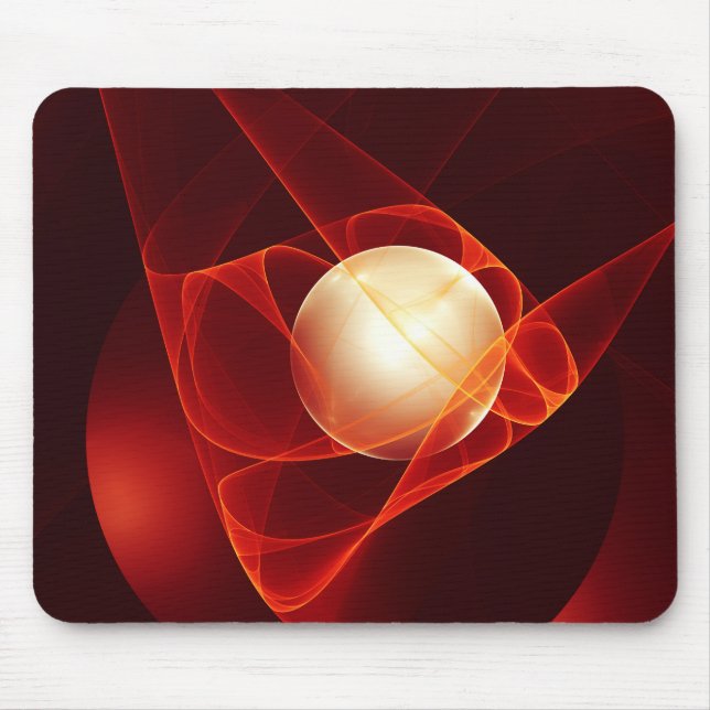 Skydda dig, Modern Abstrakt Red Fractal Art Musmatta (Framsidan)