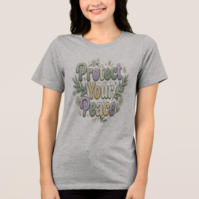 Skydda din frid inspirerande citatdesign t shirt (Framsida)
