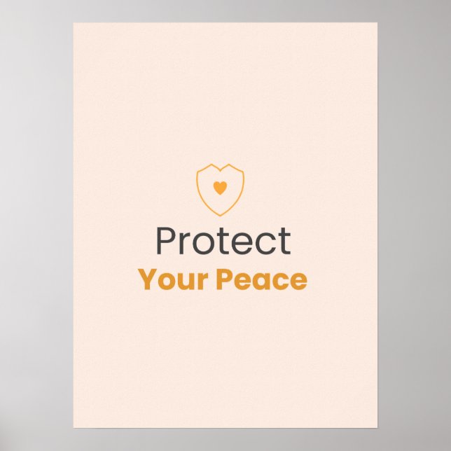 Skydda Din Frid – Minimalistisk Citat Poster (Framsidan)