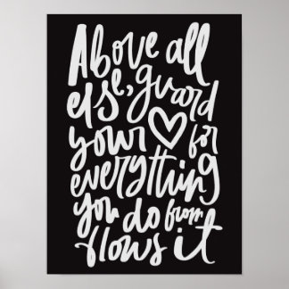 Skydda din hjärtebibelskript Poster