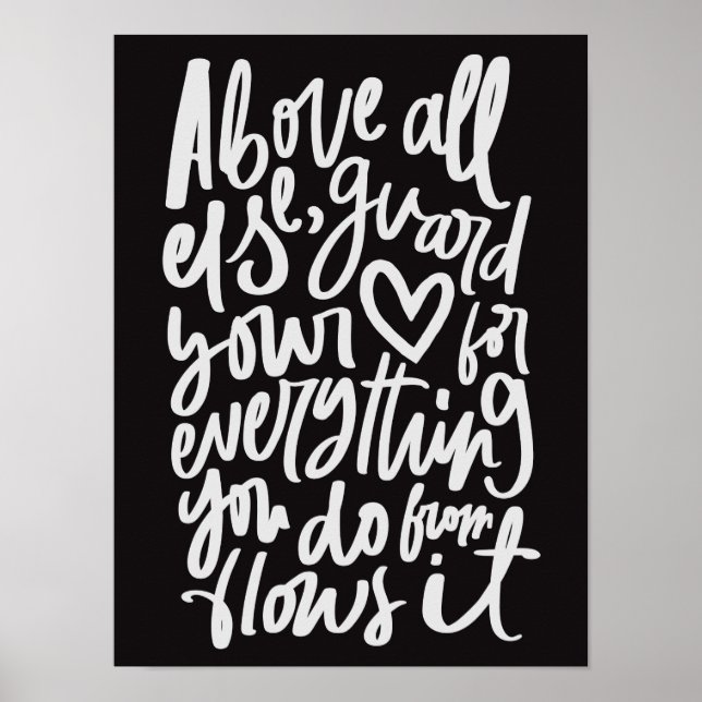 Skydda din hjärtebibelskript Poster (Framsidan)