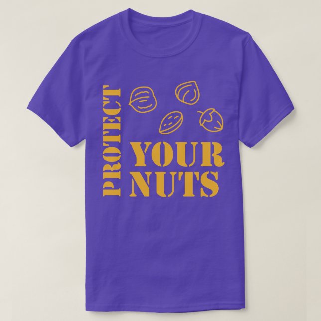 Skydda din Nöt-funna Dubbla: Joke T Shirt (Design framsida)