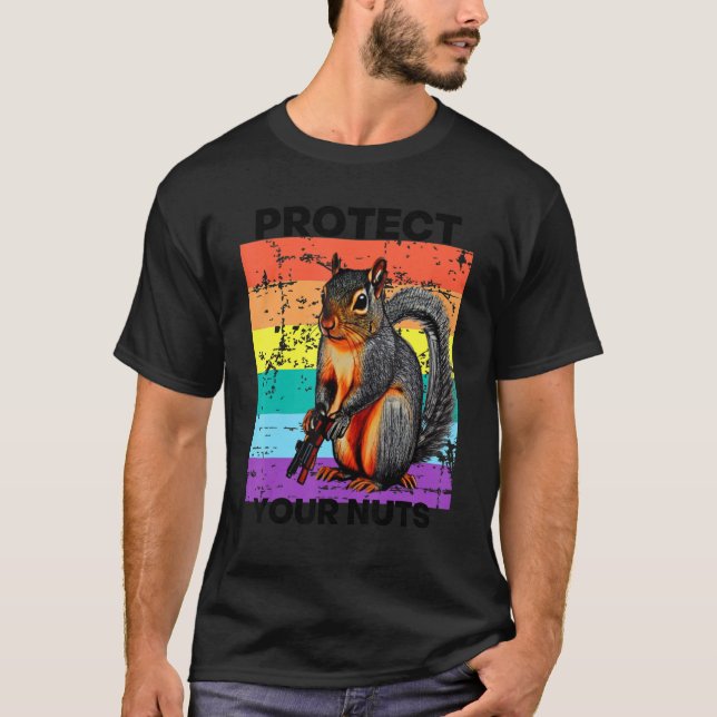 Skydda din Nöt Gun Nöt-ekorre 1 T Shirt (Framsida)