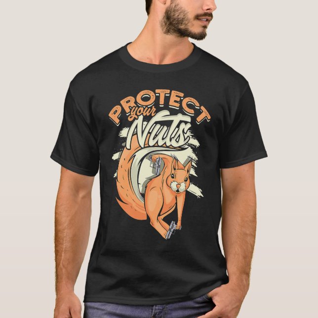 Skydda din nöt-skogsekorre t shirt (Framsida)