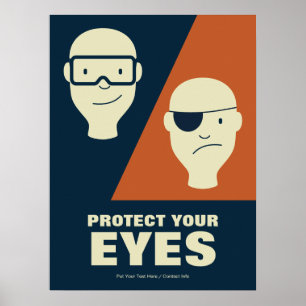 Skydda dina ögon Arbetsplatssäkerhet Retro Poster