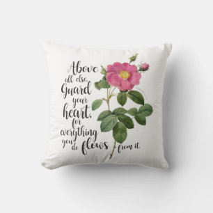 Skydda ditt hjärta - Vintage Ro, Proverbs 4:23 Kudde