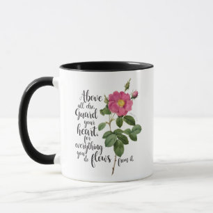 Skydda ditt hjärta - Vintage Ro, Proverbs 4:23 Mugg
