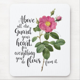 Skydda ditt hjärta - Vintage Ro, Proverbs 4:23 Musmatta