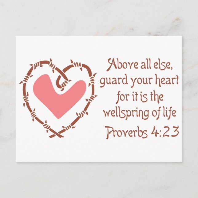 Skydda ditt hjärta vykort (Framsida)