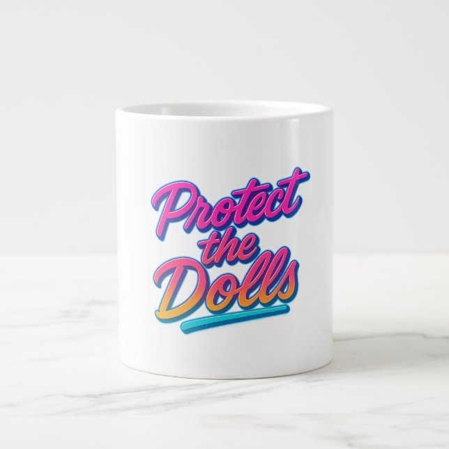 Skydda dockorna Neon Retrokonst Jumbo Mugg (Framsidan)