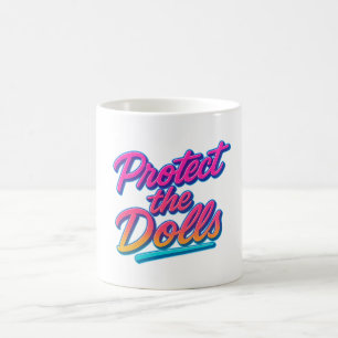 Skydda dockorna Neon Retrokonst Kaffemugg