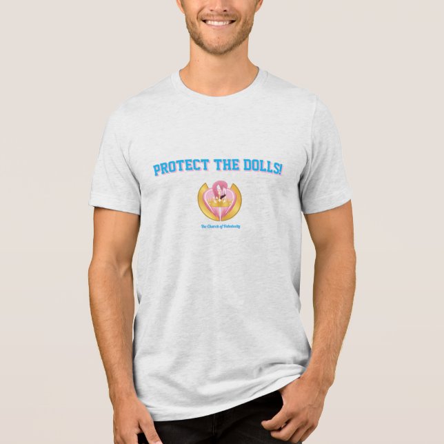 Skydda dockorna!  t shirt (Framsida)