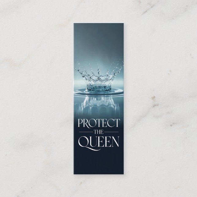 Skydda drottningen mini visitkort (Framsida)