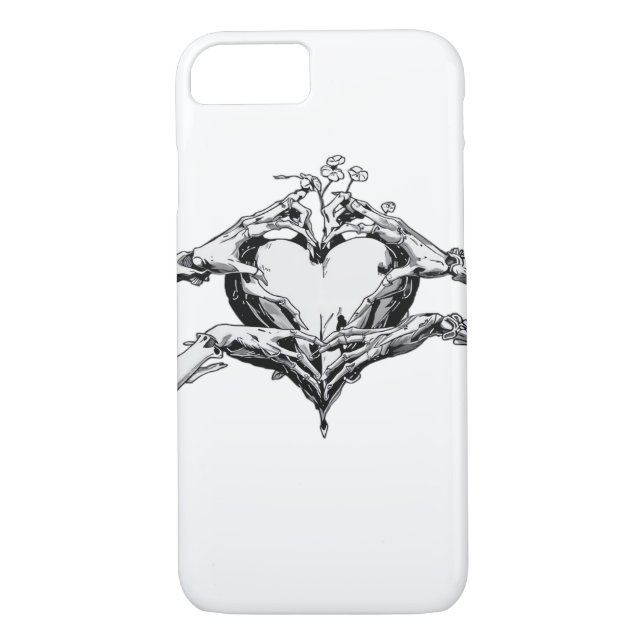 Skydda ett hjärta - Skeleton Hand Heart Case-Mate iPhone Skal (Baksida)
